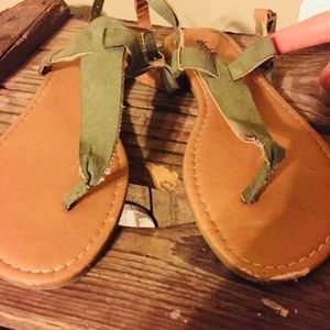 Charlotte Russe Army Green Sandals